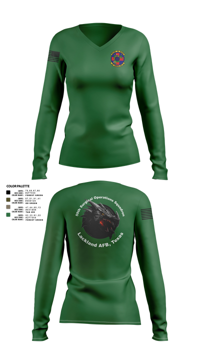 59th Surgical Operations Squadron 37744422 Women's Long Sleeve V-neck Shirt - 114
