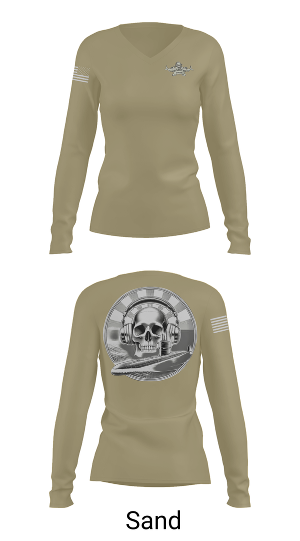 Womens Long Sleeve Vneck Shirt, Sonar, Navy, Teamtime, Team time, sublimation, custom sports apparel, team uniforms, spirit wear, spiritwear, sports uniforms, custom shirts, team store, custom team store, fundraiser sports, apparel fundraiser