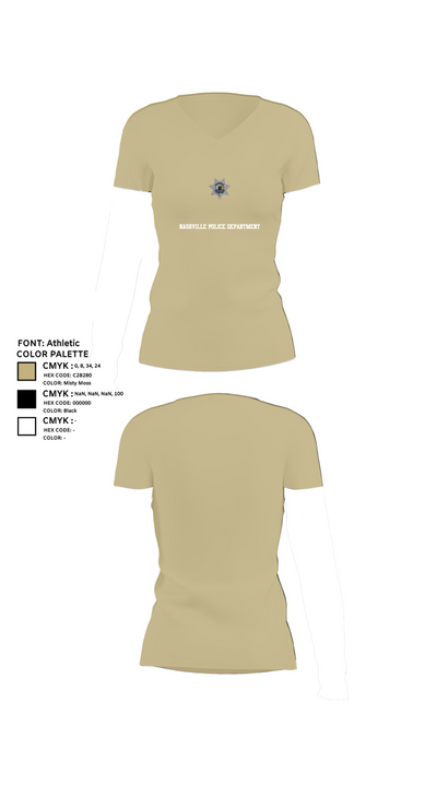 Nashville Police Department 22695418 Women's Short Sleeve V-neck Shirt - 80