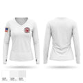 HALLOCK Women's Long Sleeve V-neck Shirt - 1