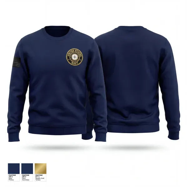 Crew Neck Sweatshirt, PHS NJROTC, Navy, Teamtime, Team time, sublimation, custom sports apparel, team uniforms, spirit wear, spiritwear, sports uniforms, custom shirts, team store, custom team store, fundraiser sports, apparel fundraiser