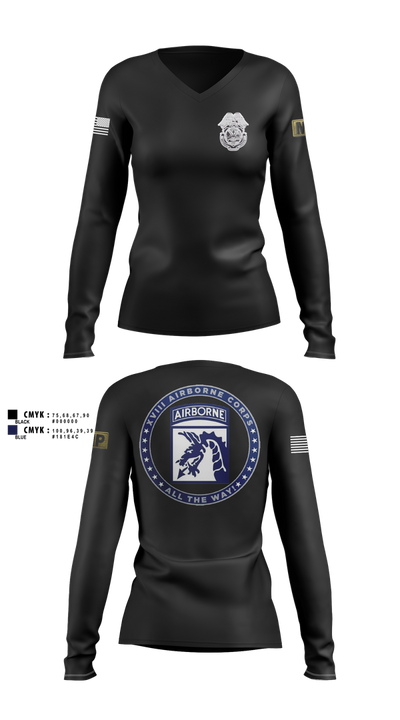 Fort Bragg Law Enforcement Company 16198473 Women's Long Sleeve V-neck Shirt - 2
