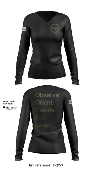 Womens Long Sleeve Vneck Shirt, OODA LOOP, Police, Teamtime, Team time, sublimation, custom sports apparel, team uniforms, spirit wear, spiritwear, sports uniforms, custom shirts, team store, custom team store, fundraiser sports, apparel fundraiser