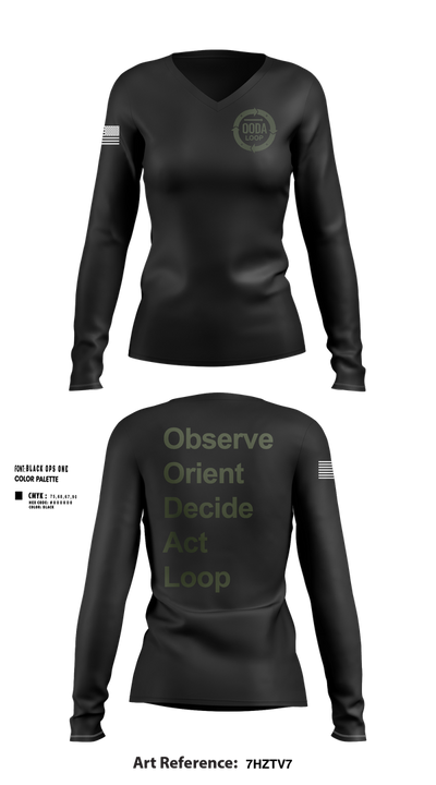 OODA LOOP Women's Long Sleeve V-neck Shirt - 1