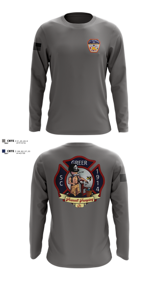 Long Sleeve Performance Shirt, City Of Greer FD, Fire Department, Teamtime, Team time, sublimation, custom sports apparel, team uniforms, spirit wear, spiritwear, sports uniforms, custom shirts, team store, custom team store, fundraiser sports, apparel fundraiser