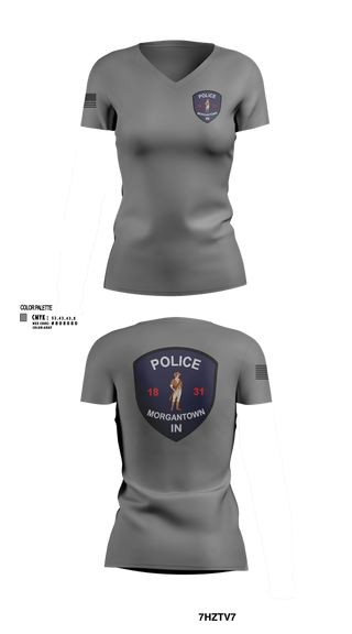 Womens Short Sleeve Vneck Shirt, Morgantown Police Department, Police, Teamtime, Team time, sublimation, custom sports apparel, team uniforms, spirit wear, spiritwear, sports uniforms, custom shirts, team store, custom team store, fundraiser sports, apparel fundraiser