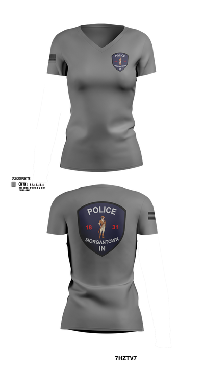Morgantown Police Department 83325246 Women's Short Sleeve V-neck Shirt - 102