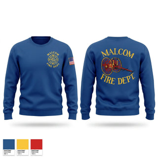 Crew Neck Sweatshirt, Malcom Fire, Fire Department, Teamtime, Team time, sublimation, custom sports apparel, team uniforms, spirit wear, spiritwear, sports uniforms, custom shirts, team store, custom team store, fundraiser sports, apparel fundraiser