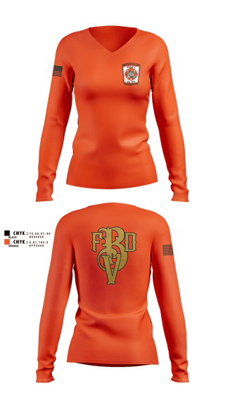 Womens Long Sleeve Vneck Shirt, Baptist Valley Volunteer Fire Department, Fire Department, Teamtime, Team time, sublimation, custom sports apparel, team uniforms, spirit wear, spiritwear, sports uniforms, custom shirts, team store, custom team store, fundraiser sports, apparel fundraiser