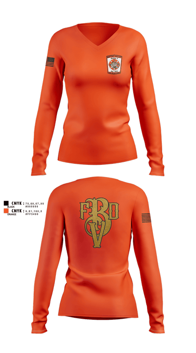 Baptist Valley Volunteer Fire Department  Women's Long Sleeve V-neck Shirt - 2