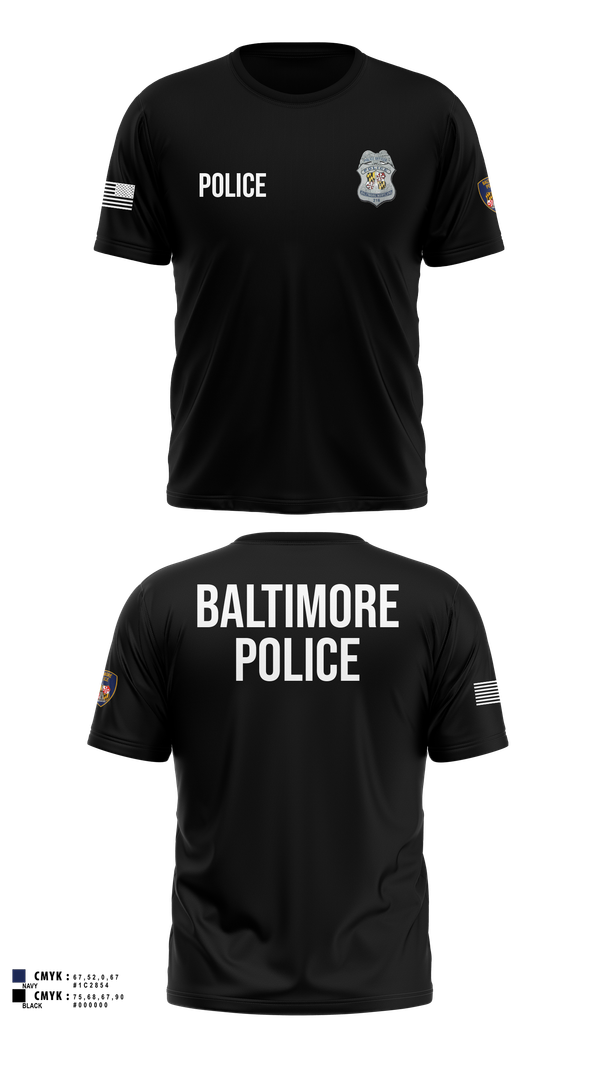 Baltimore Police Department 87844161 Old School Cotton Feel Shirt - 105