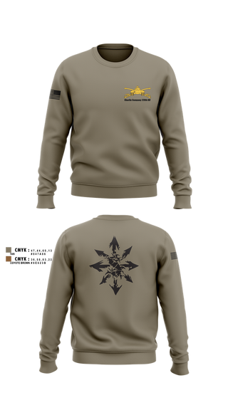 Crew Neck Sweatshirt, Charlie Company 120th INF, National Guard, Teamtime, Team time, sublimation, custom sports apparel, team uniforms, spirit wear, spiritwear, sports uniforms, custom shirts, team store, custom team store, fundraiser sports, apparel fundraiser