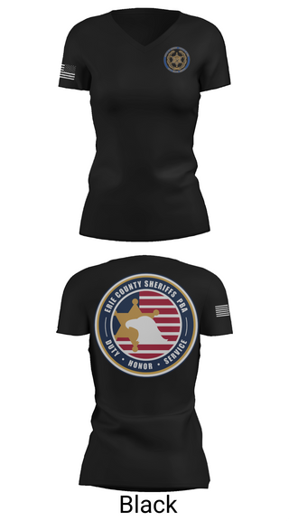 Womens Short Sleeve Vneck Shirt, Erie County Sheriff's Office PBA, Police, Teamtime, Team time, sublimation, custom sports apparel, team uniforms, spirit wear, spiritwear, sports uniforms, custom shirts, team store, custom team store, fundraiser sports, apparel fundraiser