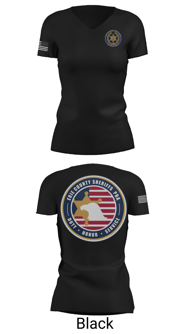 Womens Short Sleeve Vneck Shirt, Erie County Sheriff's Office PBA, Police, Teamtime, Team time, sublimation, custom sports apparel, team uniforms, spirit wear, spiritwear, sports uniforms, custom shirts, team store, custom team store, fundraiser sports, apparel fundraiser