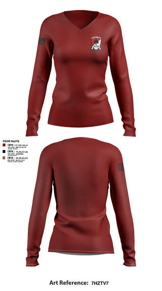 Womens Long Sleeve Vneck Shirt, ATRP 6-17 ACS, , Teamtime, Team time, sublimation, custom sports apparel, team uniforms, spirit wear, spiritwear, sports uniforms, custom shirts, team store, custom team store, fundraiser sports, apparel fundraiser