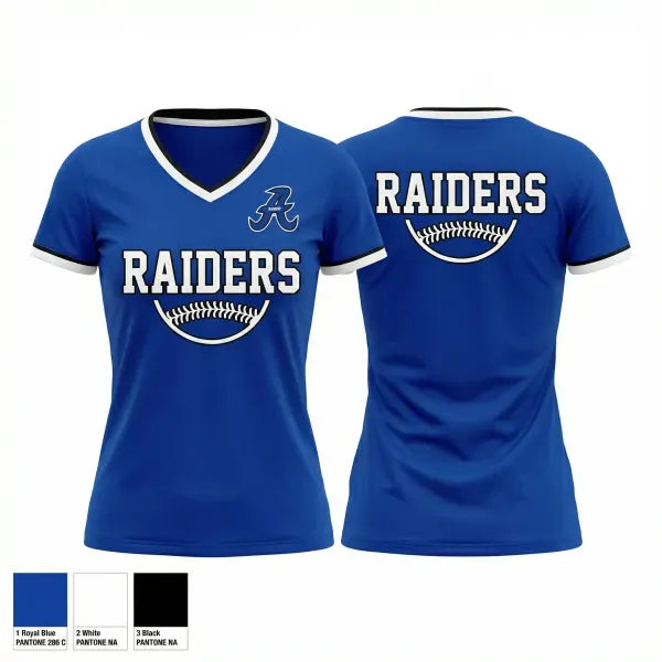 Womens Short Sleeve Vneck Shirt, Anamosa Raiders 10U, Baseball, Teamtime, Team time, sublimation, custom sports apparel, team uniforms, spirit wear, spiritwear, sports uniforms, custom shirts, team store, custom team store, fundraiser sports, apparel fundraiser