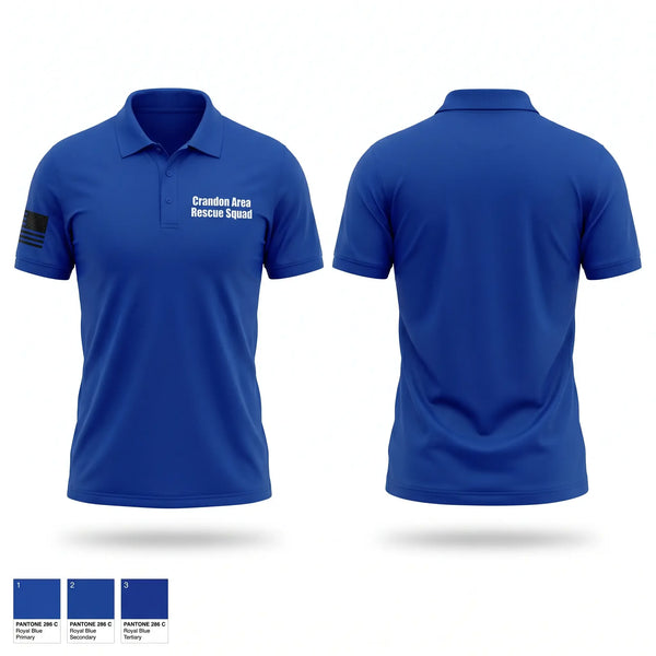 Short Sleeve Performance Polo, Crandon Area Rescue Squad, EMS/EMT, Teamtime, Team time, sublimation, custom sports apparel, team uniforms, spirit wear, spiritwear, sports uniforms, custom shirts, team store, custom team store, fundraiser sports, apparel fundraiser