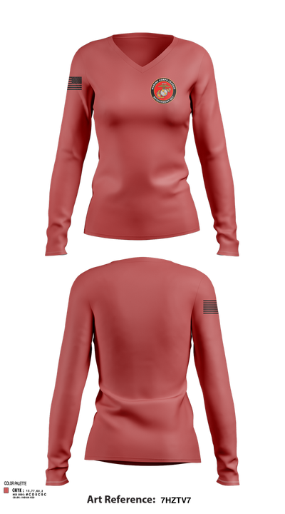 Marine Corps League Casa Grande Detachment 901 97712711 Women's Long Sleeve V-neck Shirt - 101