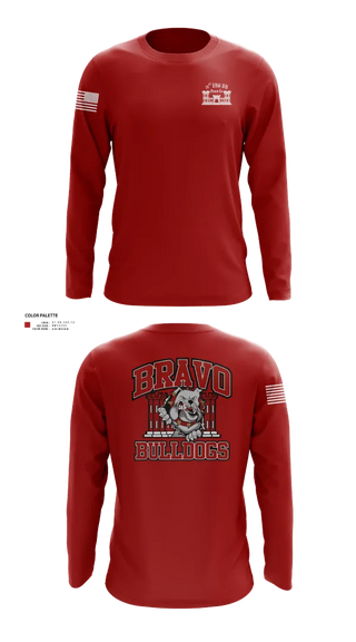 Long Sleeve Performance Shirt, Bravo Company “Bulldogs” 31st Engineer Battalion, , Teamtime, Team time, sublimation, custom sports apparel, team uniforms, spirit wear, spiritwear, sports uniforms, custom shirts, team store, custom team store, fundraiser sports, apparel fundraiser