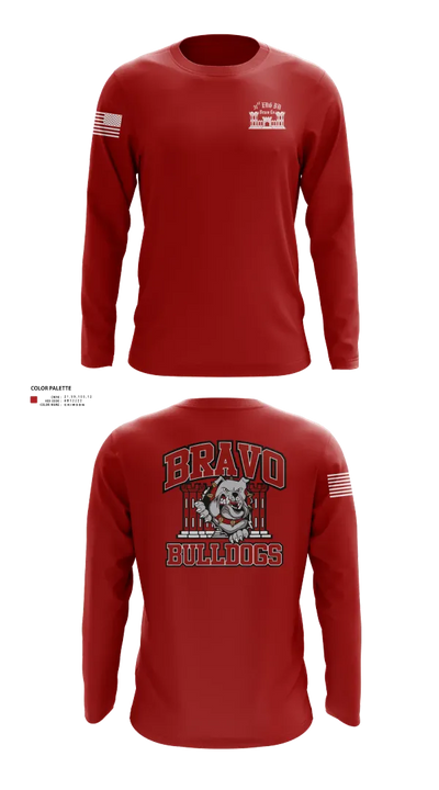 Bravo Company “Bulldogs” 31st Engineer Battalion 91447839 Long Sleeve Performance Shirt 101