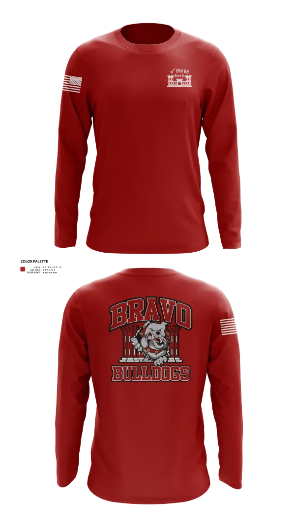 Long Sleeve Performance Shirt, Bravo Company “Bulldogs” 31st Engineer Battalion, , Teamtime, Team time, sublimation, custom sports apparel, team uniforms, spirit wear, spiritwear, sports uniforms, custom shirts, team store, custom team store, fundraiser sports, apparel fundraiser