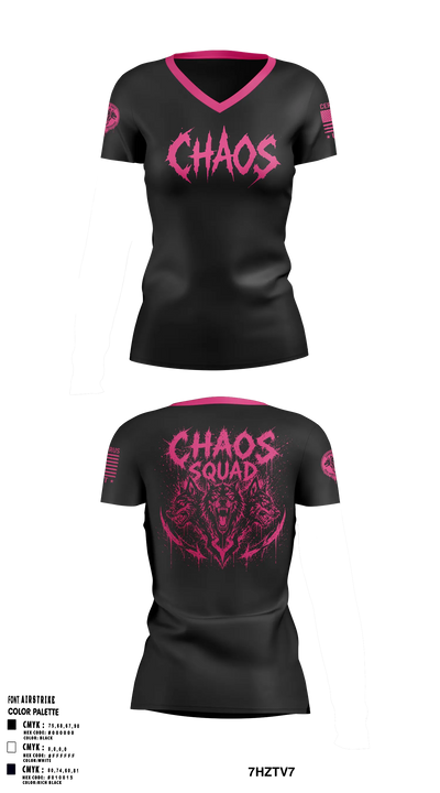 Chaos squad Women's Short Sleeve V-neck Shirt - 5