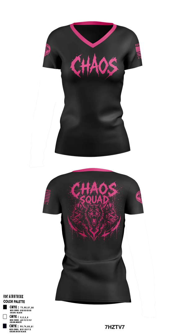 Womens Short Sleeve Vneck Shirt, Chaos squad fire and Ice, E-Sports, Teamtime, Team time, sublimation, custom sports apparel, team uniforms, spirit wear, spiritwear, sports uniforms, custom shirts, team store, custom team store, fundraiser sports, apparel fundraiser