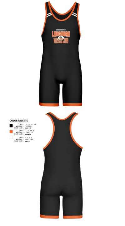 Dorchester Longhorn Wrestling 92597405 Wrestling Singlet - 21