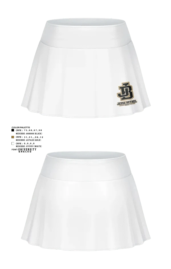 Skort, Jesse Bethel High School, Golf, Teamtime, Team time, sublimation, custom sports apparel, team uniforms, spirit wear, spiritwear, sports uniforms, custom shirts, team store, custom team store, fundraiser sports, apparel fundraiser