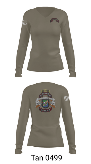 Womens Long Sleeve Vneck Shirt, 1/75 Ranger Battalion, Army, Teamtime, Team time, sublimation, custom sports apparel, team uniforms, spirit wear, spiritwear, sports uniforms, custom shirts, team store, custom team store, fundraiser sports, apparel fundraiser