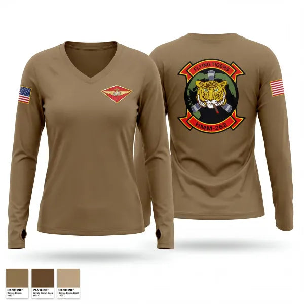Womens Long Sleeve Vneck Shirt, 1st marine air wing, Navy, Teamtime, Team time, sublimation, custom sports apparel, team uniforms, spirit wear, spiritwear, sports uniforms, custom shirts, team store, custom team store, fundraiser sports, apparel fundraiser