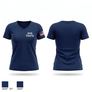 Womens Short Sleeve Vneck Shirt, NYS Courts, Police, Teamtime, Team time, sublimation, custom sports apparel, team uniforms, spirit wear, spiritwear, sports uniforms, custom shirts, team store, custom team store, fundraiser sports, apparel fundraiser