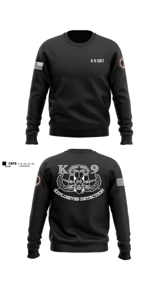Crew Neck Sweatshirt, K-9 Unit, Police, Teamtime, Team time, sublimation, custom sports apparel, team uniforms, spirit wear, spiritwear, sports uniforms, custom shirts, team store, custom team store, fundraiser sports, apparel fundraiser