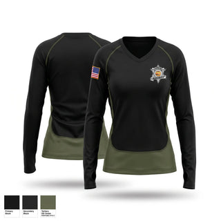Womens Long Sleeve Vneck Shirt, Crawford county sheriffs office, Police, Teamtime, Team time, sublimation, custom sports apparel, team uniforms, spirit wear, spiritwear, sports uniforms, custom shirts, team store, custom team store, fundraiser sports, apparel fundraiser