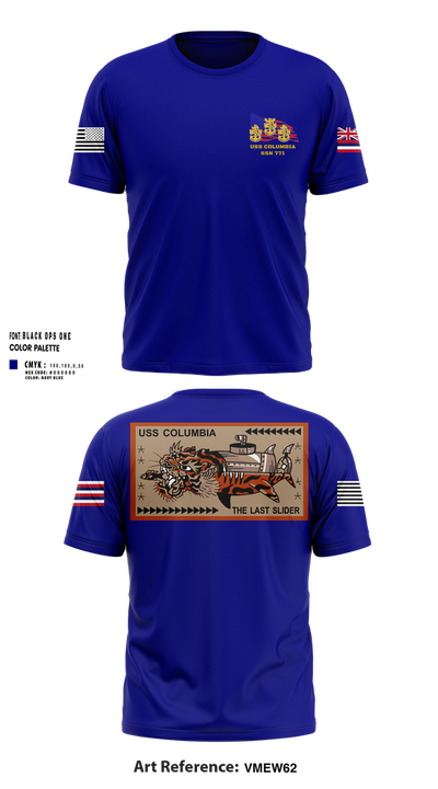 USS Columbia 84322120 Short Sleeve Performance Shirt - 55