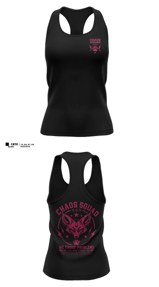 Womens Track Singlet, Choas unit, E-Sports, Teamtime, Team time, sublimation, custom sports apparel, team uniforms, spirit wear, spiritwear, sports uniforms, custom shirts, team store, custom team store, fundraiser sports, apparel fundraiser
