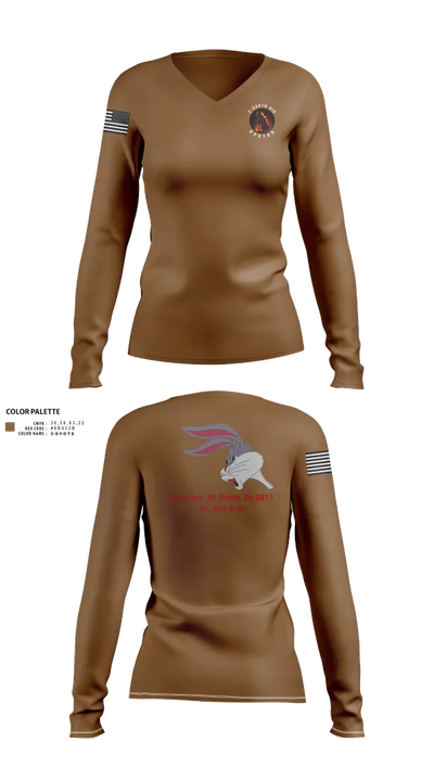 H Co, 2-325TH AIR 41315861 Women's Long Sleeve V-neck Shirt - 21