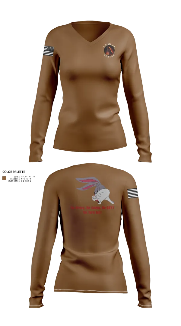 Womens Long Sleeve Vneck Shirt, H Co, 2-325TH AIR, , Teamtime, Team time, sublimation, custom sports apparel, team uniforms, spirit wear, spiritwear, sports uniforms, custom shirts, team store, custom team store, fundraiser sports, apparel fundraiser