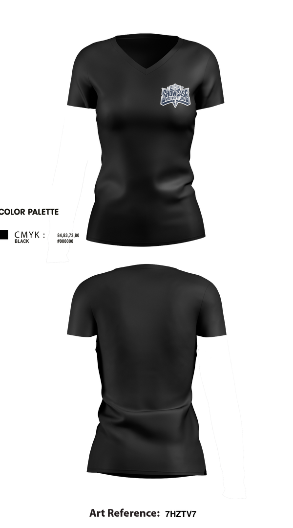Womens Short Sleeve Vneck Shirt, Showcase Pro Wrestling, Wrestling, Teamtime, Team time, sublimation, custom sports apparel, team uniforms, spirit wear, spiritwear, sports uniforms, custom shirts, team store, custom team store, fundraiser sports, apparel fundraiser