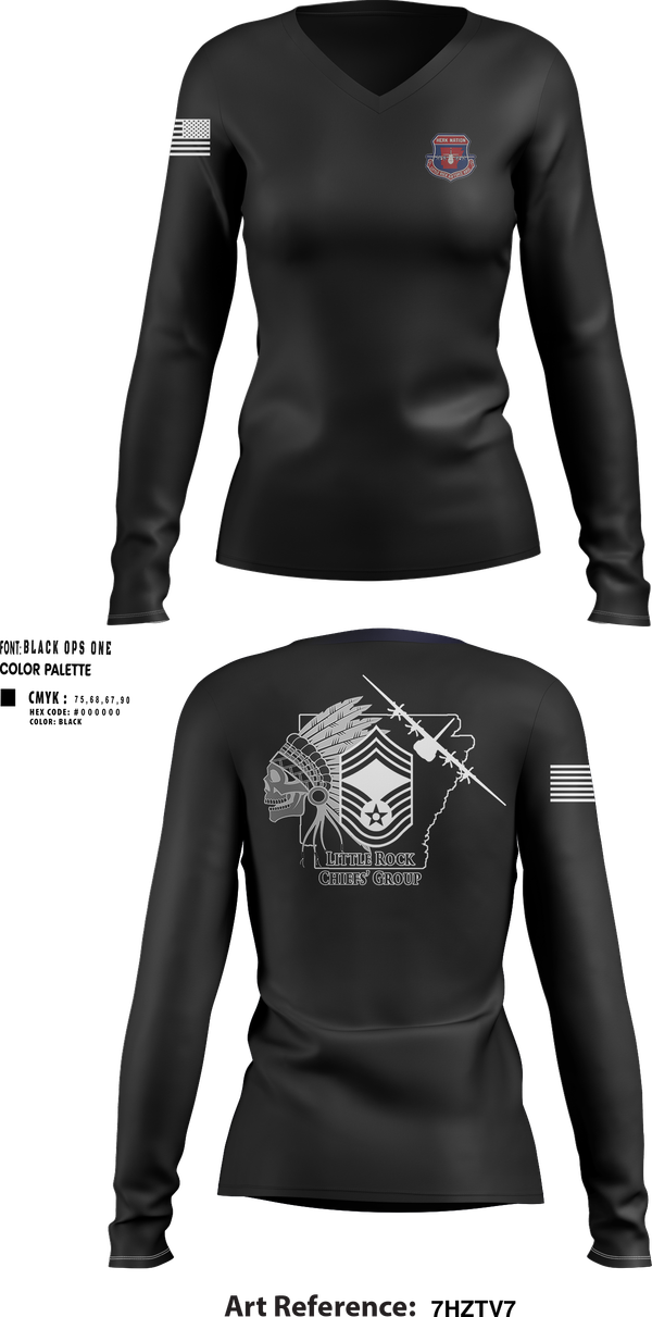 Womens Long Sleeve Vneck Shirt, LRAFB Chiefs Group, , Teamtime, Team time, sublimation, custom sports apparel, team uniforms, spirit wear, spiritwear, sports uniforms, custom shirts, team store, custom team store, fundraiser sports, apparel fundraiser