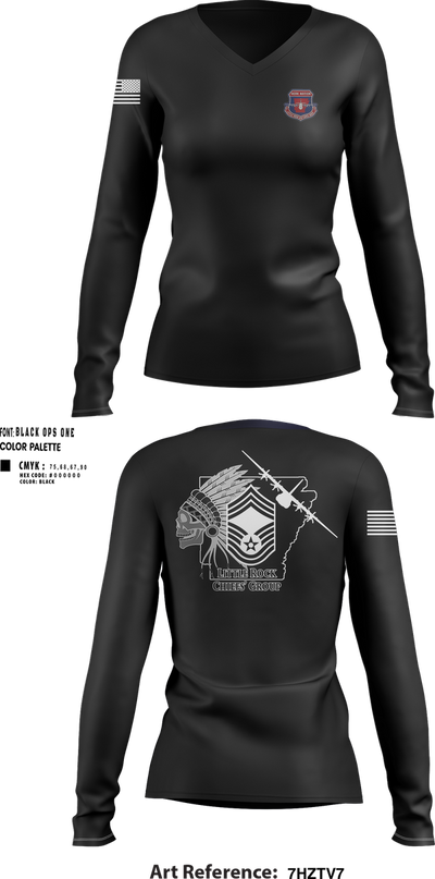 LRAFB Chiefs Group 49231806 Women's Long Sleeve V-neck Shirt - 208