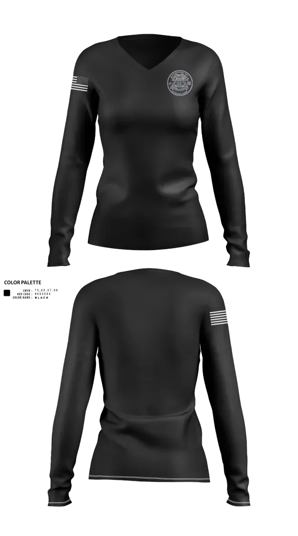 Womens Long Sleeve Vneck Shirt, Sector Miami Boarding Team, Coast Guard, Teamtime, Team time, sublimation, custom sports apparel, team uniforms, spirit wear, spiritwear, sports uniforms, custom shirts, team store, custom team store, fundraiser sports, apparel fundraiser