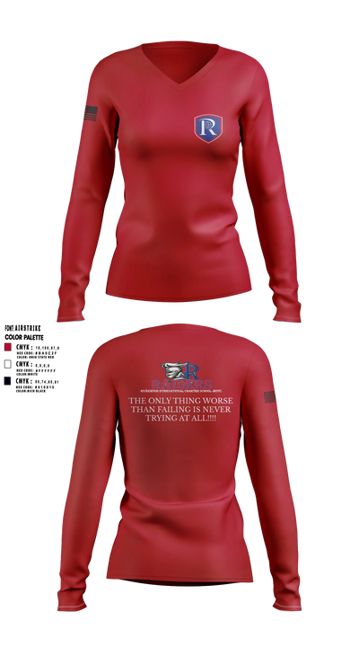 RICS Raiders 86682498 Women's Long Sleeve V-neck Shirt - 5