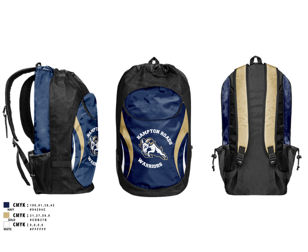 Gear Bag, Hampton Roads Warriors, , Teamtime, Team time, sublimation, custom sports apparel, team uniforms, spirit wear, spiritwear, sports uniforms, custom shirts, team store, custom team store, fundraiser sports, apparel fundraiser