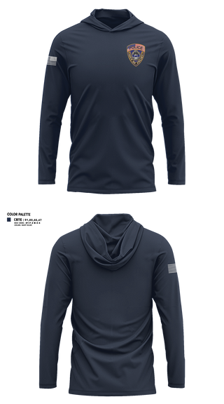 Long Sleeve Performance Shirt with hood, Joliet Police K-9 Unit, Police, Teamtime, Team time, sublimation, custom sports apparel, team uniforms, spirit wear, spiritwear, sports uniforms, custom shirts, team store, custom team store, fundraiser sports, apparel fundraiser