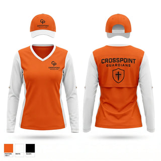Womens Long Sleeve Vneck Shirt, Crosspoint Church, , Teamtime, Team time, sublimation, custom sports apparel, team uniforms, spirit wear, spiritwear, sports uniforms, custom shirts, team store, custom team store, fundraiser sports, apparel fundraiser