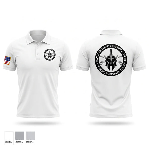 Short Sleeve Performance Polo, Hancock County SRT, Police, Teamtime, Team time, sublimation, custom sports apparel, team uniforms, spirit wear, spiritwear, sports uniforms, custom shirts, team store, custom team store, fundraiser sports, apparel fundraiser