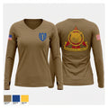 744th FSC 95394373 Women's Long Sleeve V-neck Shirt - 1