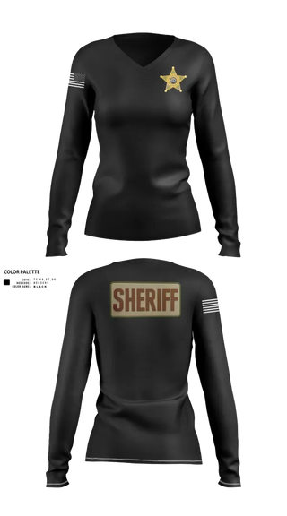 Womens Long Sleeve Vneck Shirt, Sheriff Emergency Response Team, Police, Teamtime, Team time, sublimation, custom sports apparel, team uniforms, spirit wear, spiritwear, sports uniforms, custom shirts, team store, custom team store, fundraiser sports, apparel fundraiser
