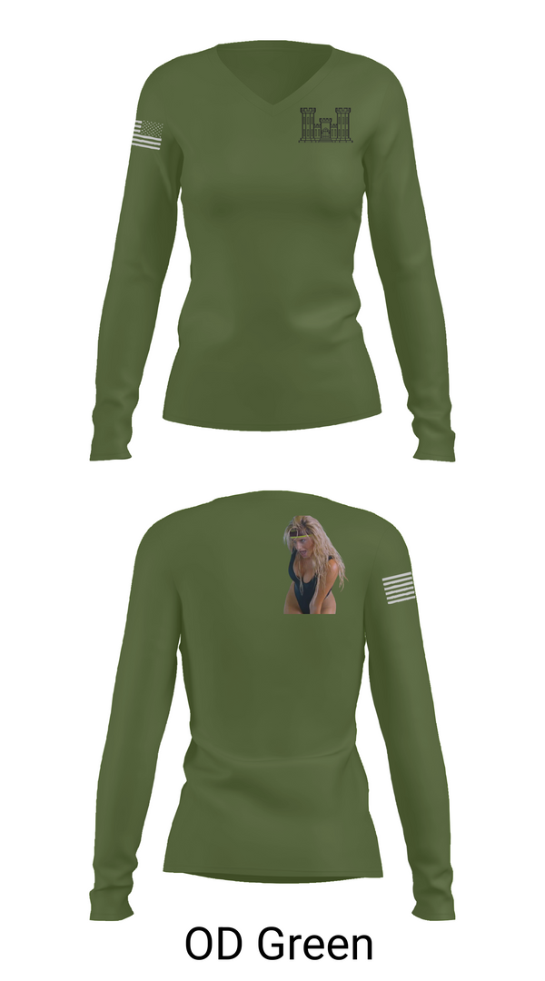 Womens Long Sleeve Vneck Shirt, 309th CEC-I, , Teamtime, Team time, sublimation, custom sports apparel, team uniforms, spirit wear, spiritwear, sports uniforms, custom shirts, team store, custom team store, fundraiser sports, apparel fundraiser